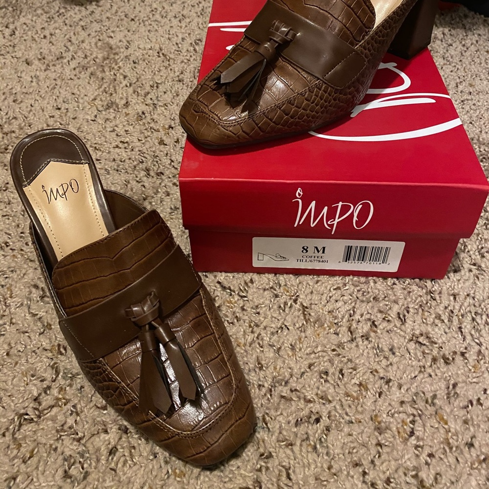 Impo Till brown mules sz 8